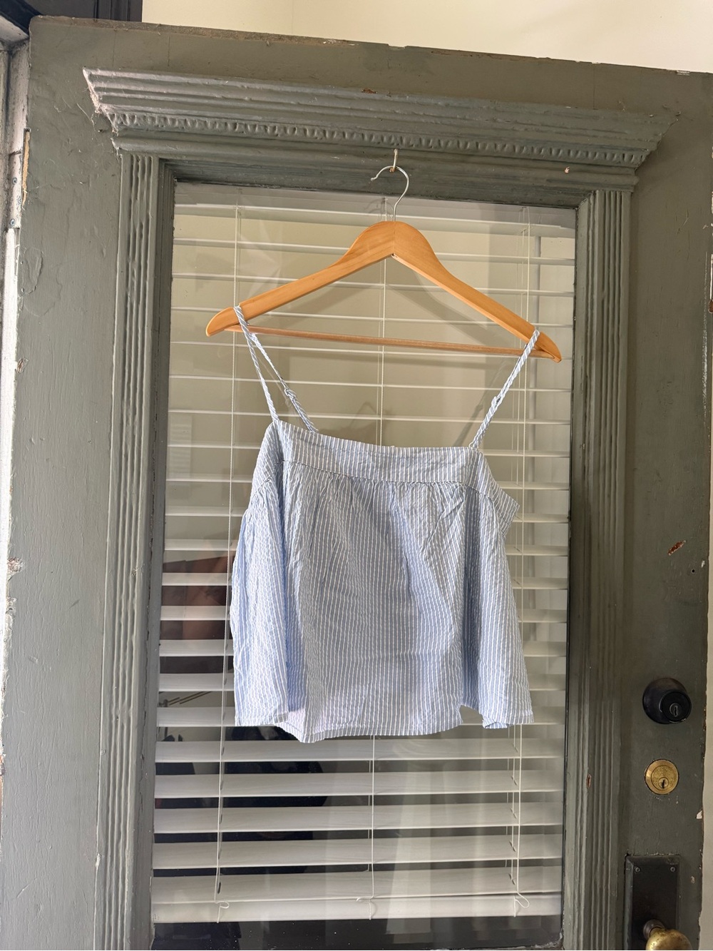 Aerie Light Blue Striped Spaghetti Strap Women's Top